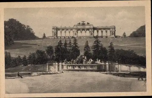 Ak Wien 13 Hietzing Österreich, Schloss Schönbrunn, Neptungruppe, Gloriette
