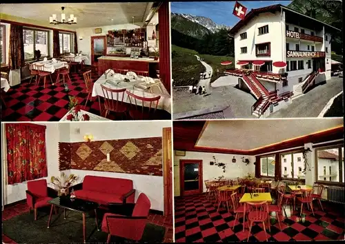 Ak Samnaun Kt. Graubünden Schweiz, Hotel Samnaunerhof, Speiseraum, Gesellschaftsraum