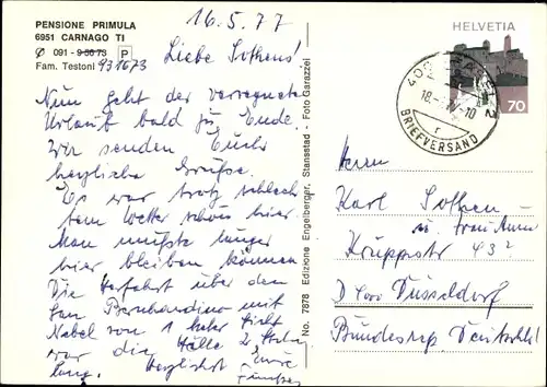 Ak Carnago Lombardia, Pensione Primula