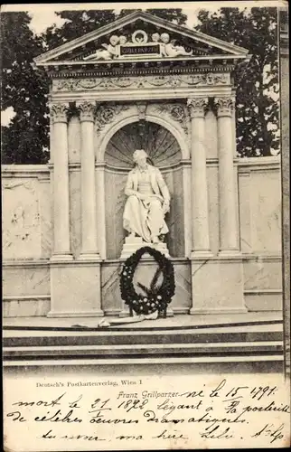 Ak Wien 1 Innere Stadt, Denkmal Franz Grillparzer