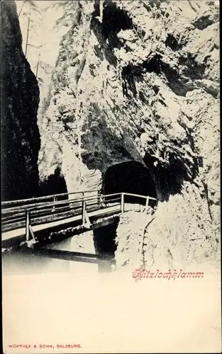 Ak Salzburg in Österreich, Kitzlochkamm, Brücke, Berg