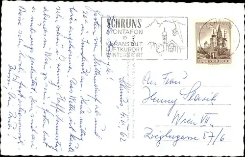 Ak Schruns in Vorarlberg, Montafon, Totalansicht, Zimba