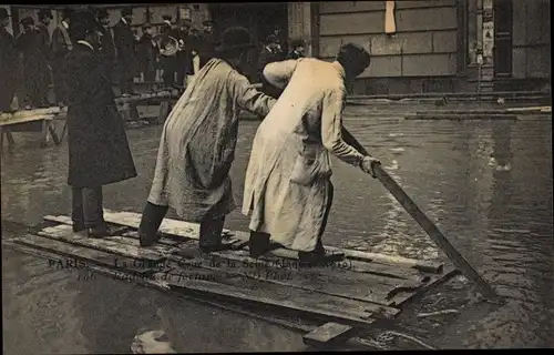 Ak Paris, Die große Seine-Flut, Januar 1910