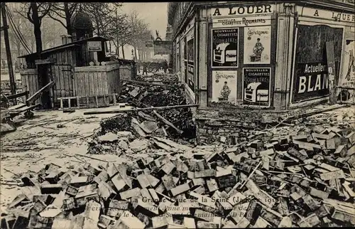 Ak Paris, Die große Seine-Flut, Januar 1910
