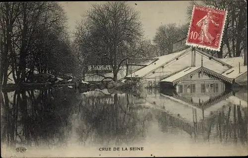 Ak Paris, Die Seine-Überschwemmung von 1910