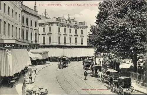 Ak Toulouse Haute Garonne, Place und Square Lafayette