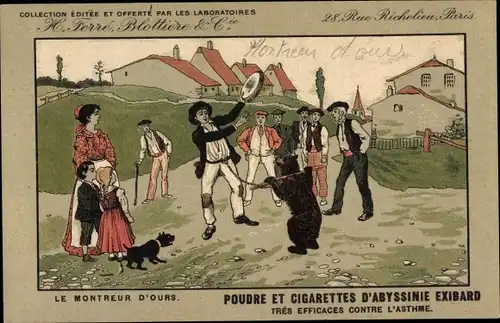 Künstler Ak El Exhibidor de Osos, Poudre et Cigarettes d'Abyssinie Exibard