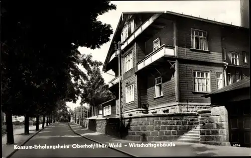 Ak Oberhof im Thüringer Wald, Konsum Erholungsheim, Wirtschaftsgebäude