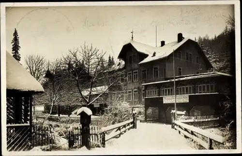 Ak Schellerhau Altenberg im Erzgebirge, Margarete Cronau Heim des VDA, Winter