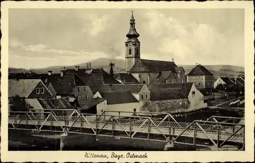 Ak Nittenau in der Oberpfalz, Teilansicht, Brücke, Kirche