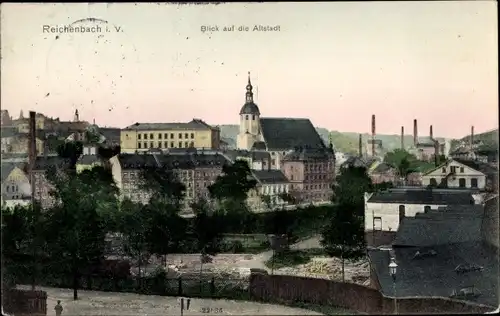 Ak Reichenbach im Vogtland, Altstadt, Gesamtansicht