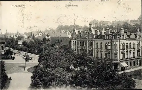 Ak Flensburg in Schleswig Holstein, Hafendamm