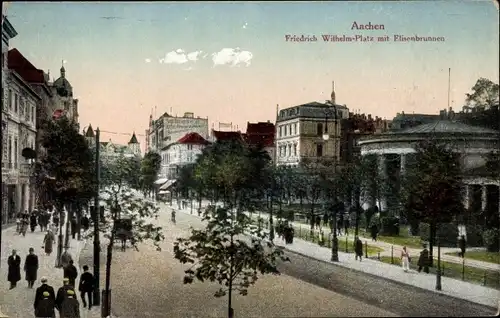 Ak Aachen, Friedrich Wilhelm Platz, Elisenbrunnen