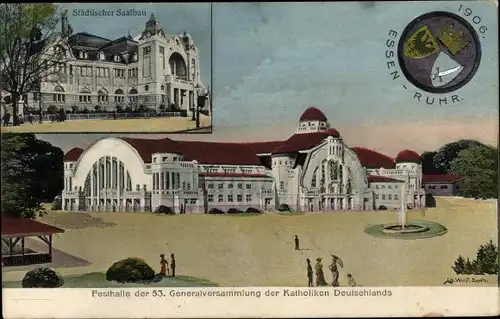 Ak Essen im Ruhrgebiet, Städtischer Saalbau, Festhalle 53. Generalversammlung Katholiken Deutschland