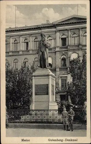 Ak Mainz am Rhein, Gutenberg-Denkmal