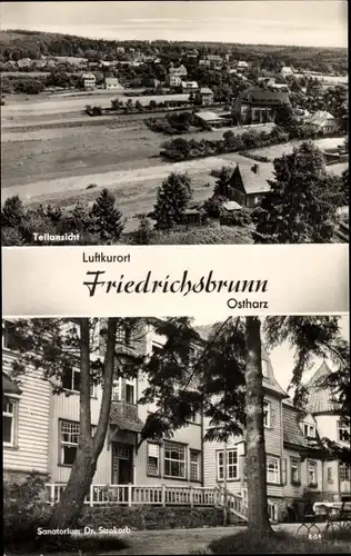 Ak Friedrichsbrunn Thale im Harz, Teilansicht, Sanatorium Dr. Strakorp