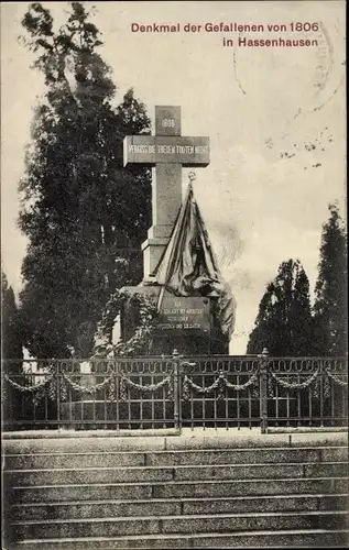 Ak Hassenhausen Naumburg Saale, Denkmal der Gefallenen von 1806