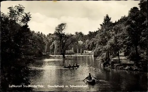 Ak Stadtroda in Thüringen, Gondelteich, Schwimmbad