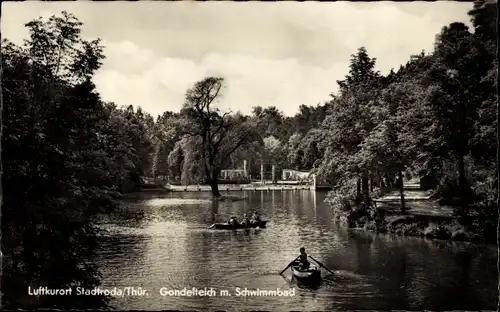 Ak Stadtroda in Thüringen, Gondelteich, Schwimmbad