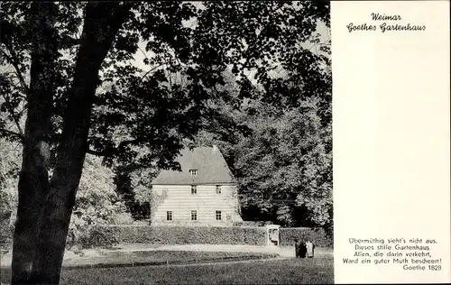 Ak Weimar in Thüringen, Goethes Gartenhaus