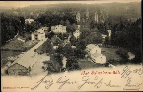 Ak Bad Schweizermühle Rosenthal Bielatal in Sachsen, Gesamtansicht