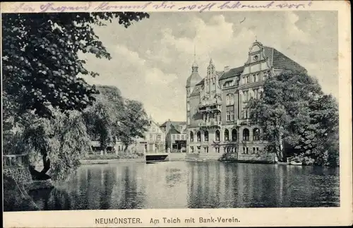 Ak Neumünster in Holstein, Am Teich, Bank-Verein