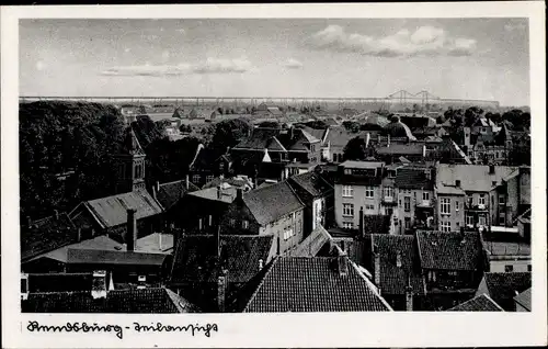 Ak Rendsburg in Schleswig Holstein, Teilansicht, Hochbrücke