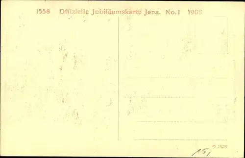 Studentika Ak Jena, 350-Jahrfeier der Universität 1908, Kollegiengebäude, neue Universität, Denkmal