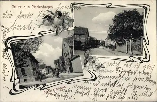 Ak Marienhagen Duingen in Niedersachsen, Gasthof F. Stichweh, Straße