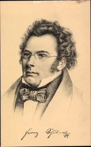 Ak Österr. Komponist Franz Schubert, Portrait