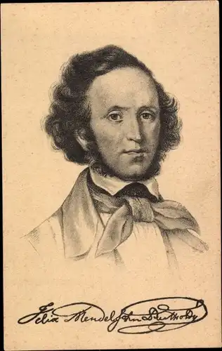 Ak Komponist Felix Mendelssohn Bartholdy, Portrait