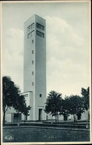 Ak Dresden, Jahresschau Deutscher Arbeit, Das Papier, Der sprechende Turm