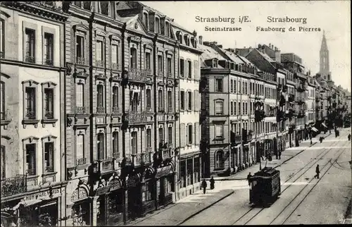 Ak Strasbourg Straßburg Elsass Bas Rhin, Steinstraße