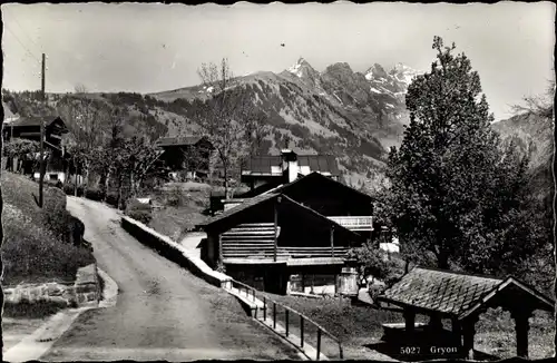 Ak Gryon Kanton Waadt, Dorfstraße