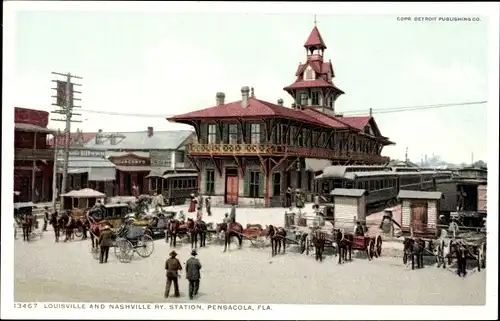 Ak Pensacola Florida USA, Louisville und Nashville Railroad Station