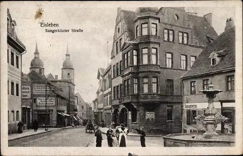 Ak Lutherstadt Eisleben in Sachsen Anhalt, Sangerhäuser Straße, Hutgeschäft, Inh. Carl Niedermeyer