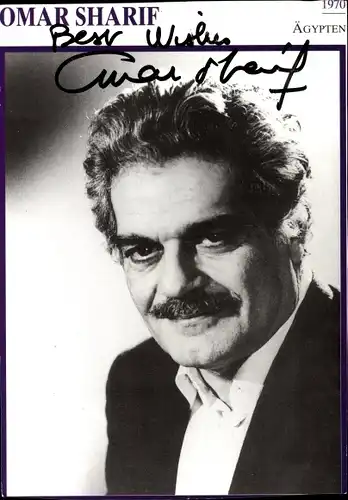 Ak Schauspieler Omar Sharif, Portrait, Autogramm