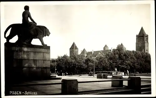 Foto Ak Poznań Posen, Schloss, Denkmal