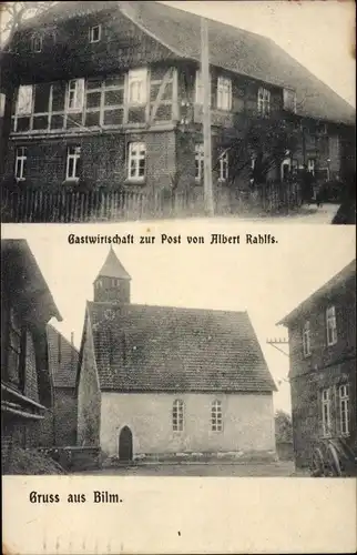 Ak Bilm Sehnde in Niedersachsen, Kirche, Gastwirtschaft zur Post