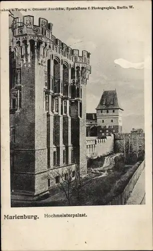 Ak Malbork Marienburg Westpreußen, Blick auf den Hochmeisterpalast