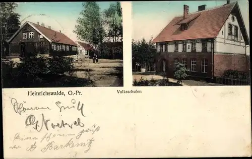 Ak Slawsk Heinrichswalde Ostpreußen, Volksschulen
