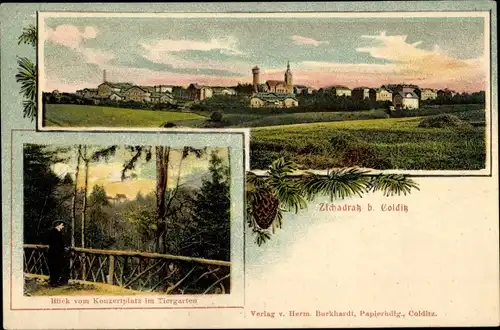 Ak Zschadraß Zschadrass Colditz in Sachsen, Konzertplatz im Tiergarten, Panorama