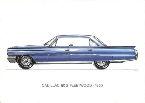 Künstler Ak Swoboda, Cadillac 60 S Fleetwood, Automobil, 1960