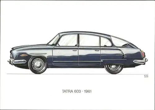 Künstler Ak Swoboda, Tatra 603, Automobil, 1961