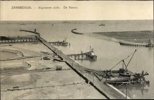 Ak Zeebrugge Westflandern, Hafen, Panorama