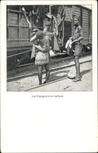 Ak Dem. Rep. Kongo Zaire, Reisende mit dem Auto