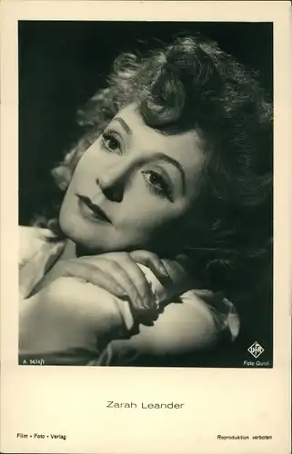 Ak Schauspielerin und Sängerin Zarah Leander, Portrait