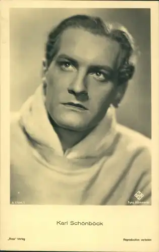Ak Schauspieler Karl Schönböck, Portrait