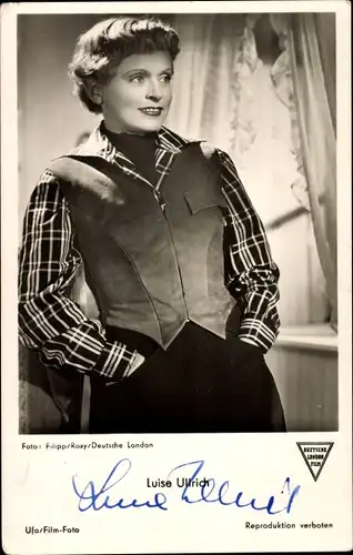 Ak Schauspielerin Luise Ullrich, Portrait, Autogramm