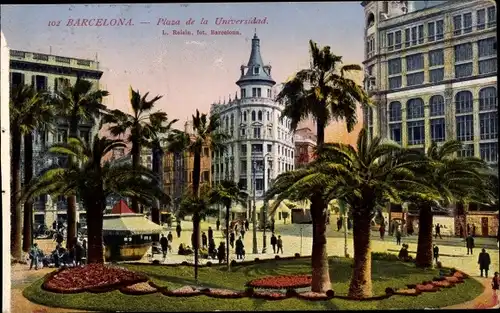 Ak Barcelona Katalonien Spanien, Universitätsplatz